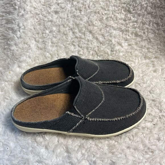 Lazy Steps Gray Slip-on Loafer Casual Slide Slipper Natural Latex Footbed SZ11 - Picture 2 of 10